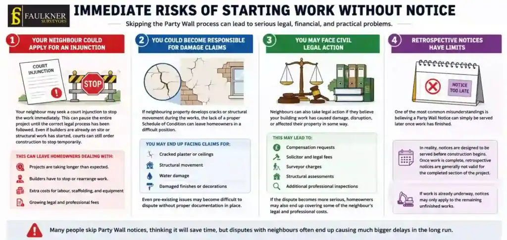 What Happens If You Start Work Without a Party Wall Notice? 1 Immediate Risks of Starting Work Without Party Wall Notice Beckenham