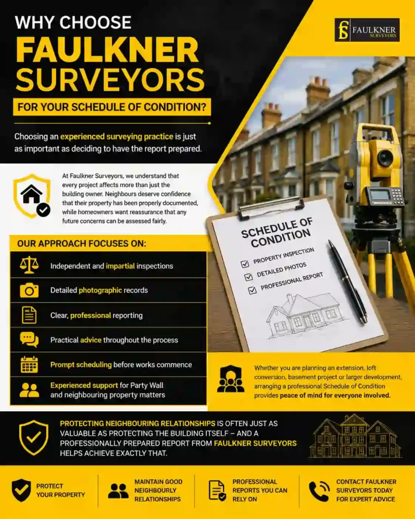 Schedule of Condition: What It Is and Why It Protects Both Neighbours 3 Why Choose Faulkner Surveyors for Your Schedule of Condition Beckenham?